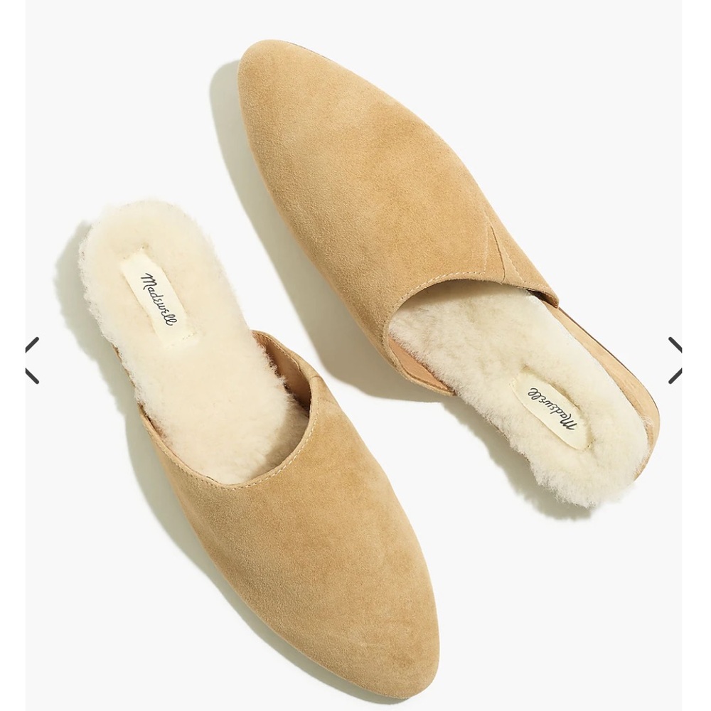 Madewell Suede Kasey Mule Faux Shearling Slip Ons - Women’s 7.5